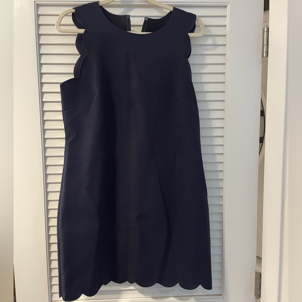 JCREW Navy Scalloped Dress